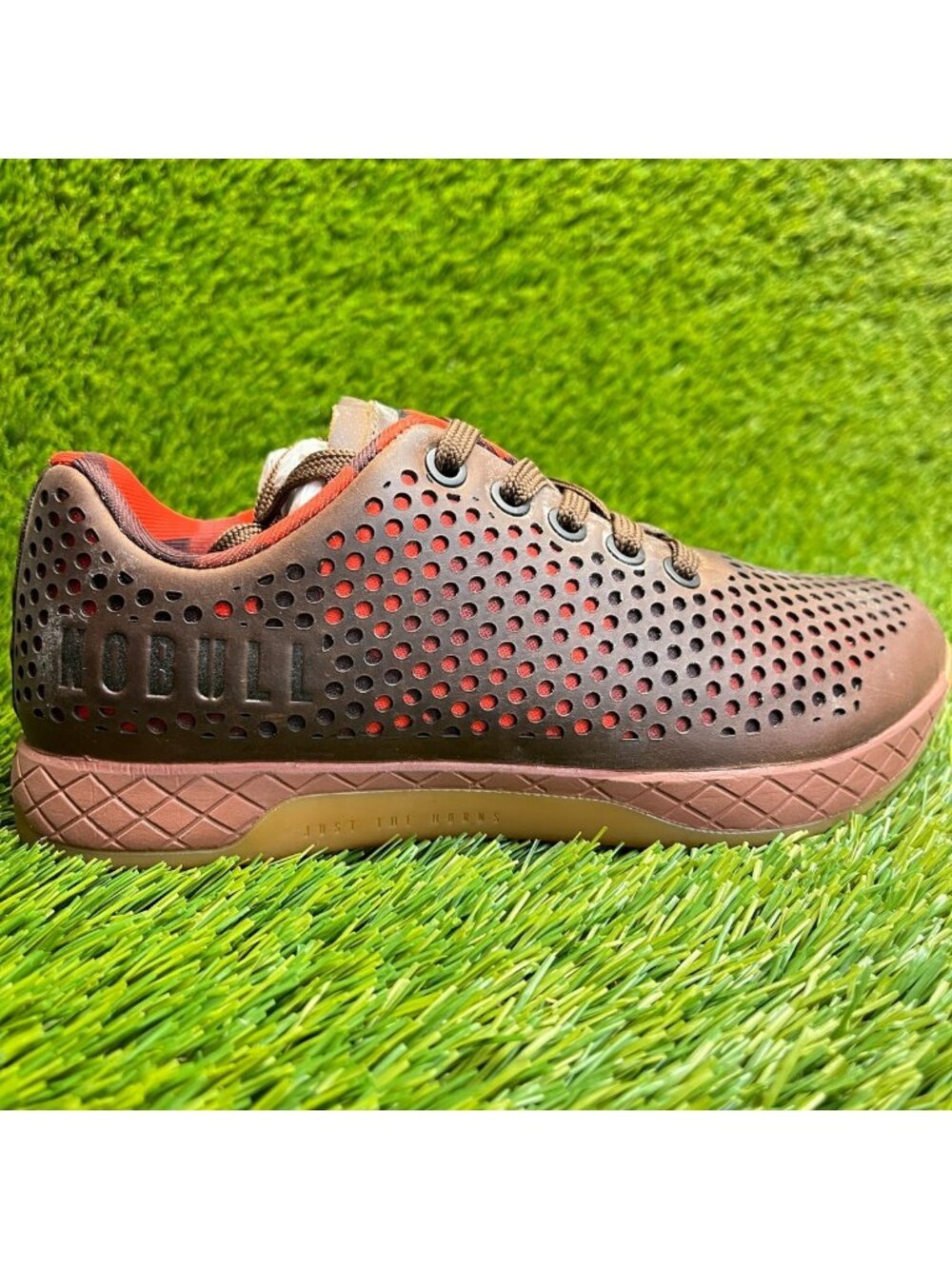 Nobull Leather Trainer Womens Size 5 Brown Gum Athletic Running Shoes Sneakers